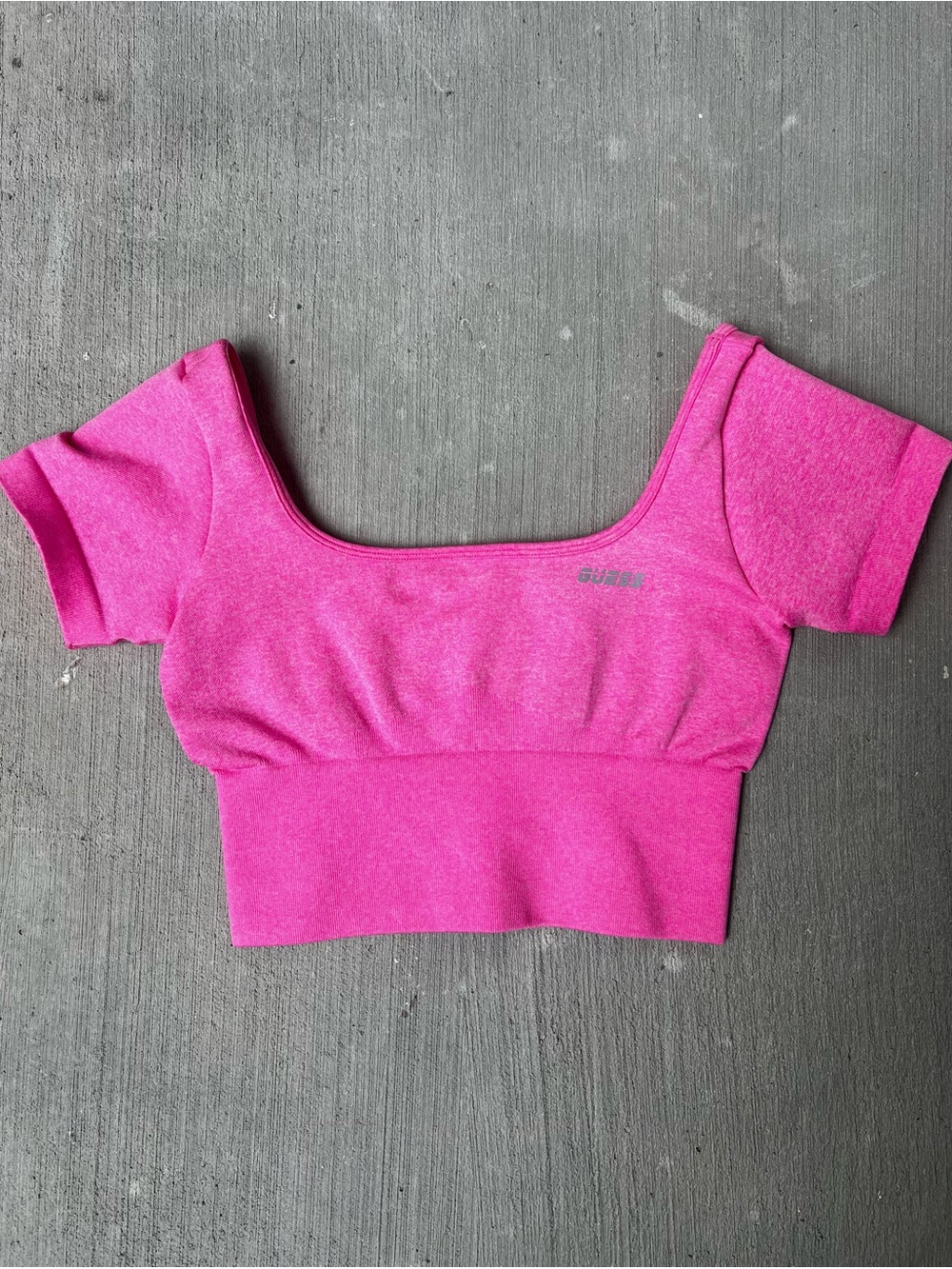 Guess Hot Pink Scoop Crop Top